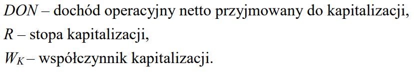 technika kapitalizacji prostej wzór cz.2, wycena nieruchomości podejście dochodowe wzór, metoda inwestycyjna